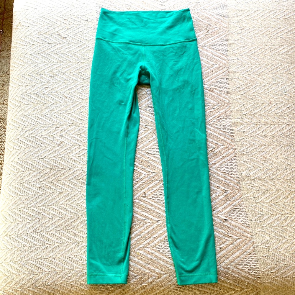 LULULEMON Green Wunder Under Leggings Yoda Workout Pants SZ 4